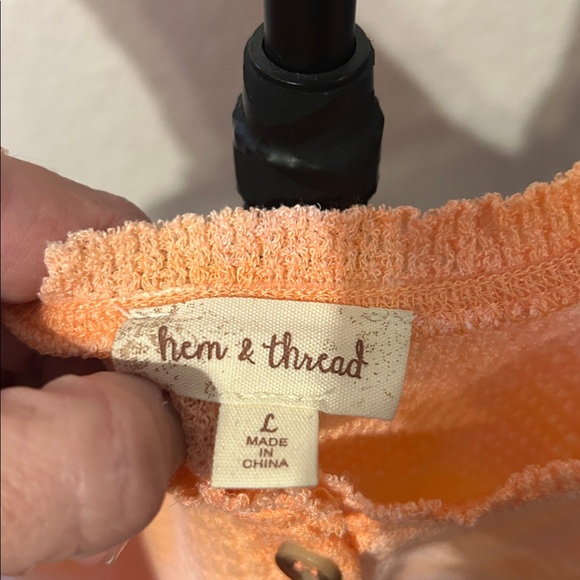 Hem & Thread Orange and White Tie-Dye Tank Top - Picture 2 of 3